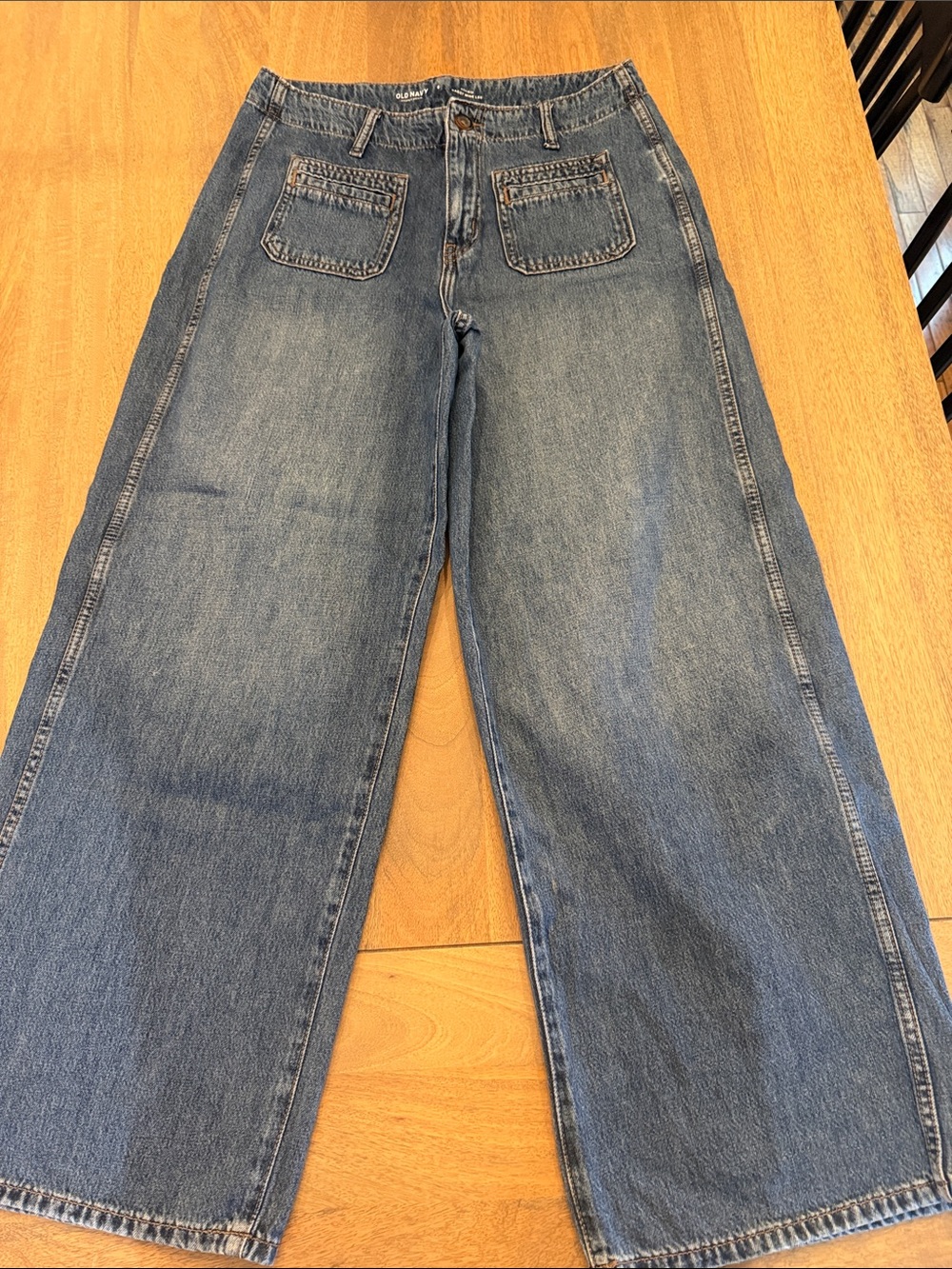 Old Navy Relaxed Wide-Leg Denim Jeans - Blue